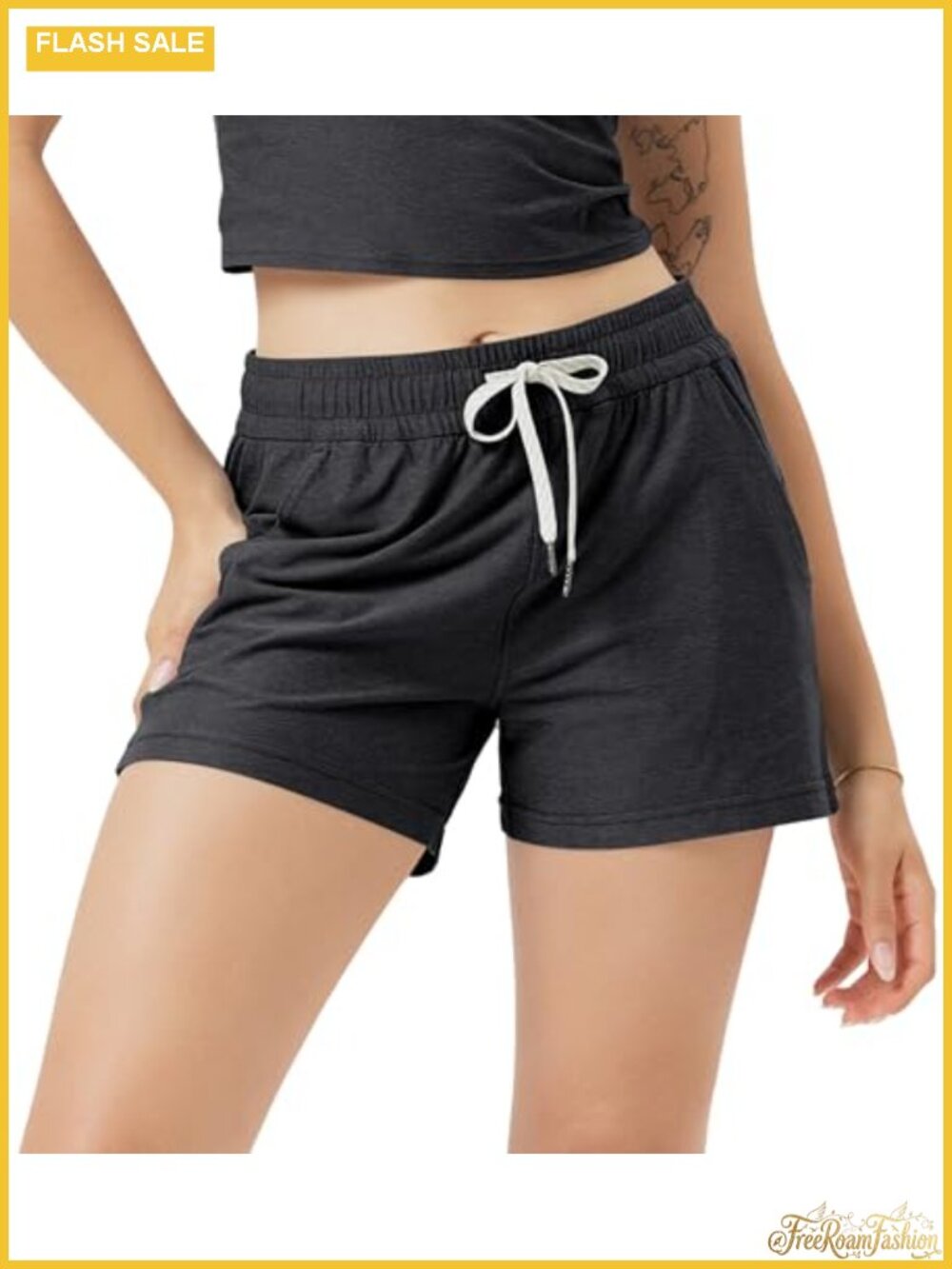 Ultra-Soft Mid-Rise Athletic Shorts with Pockets UPF 50+